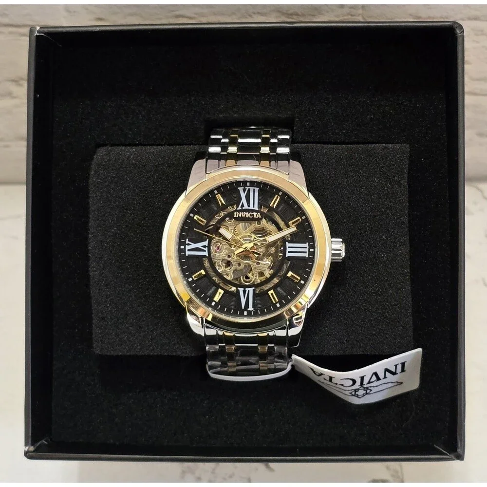 Invicta Objet D Art Automatic Men's Watch Skeleton Dial 41mm Gold Steel 69131